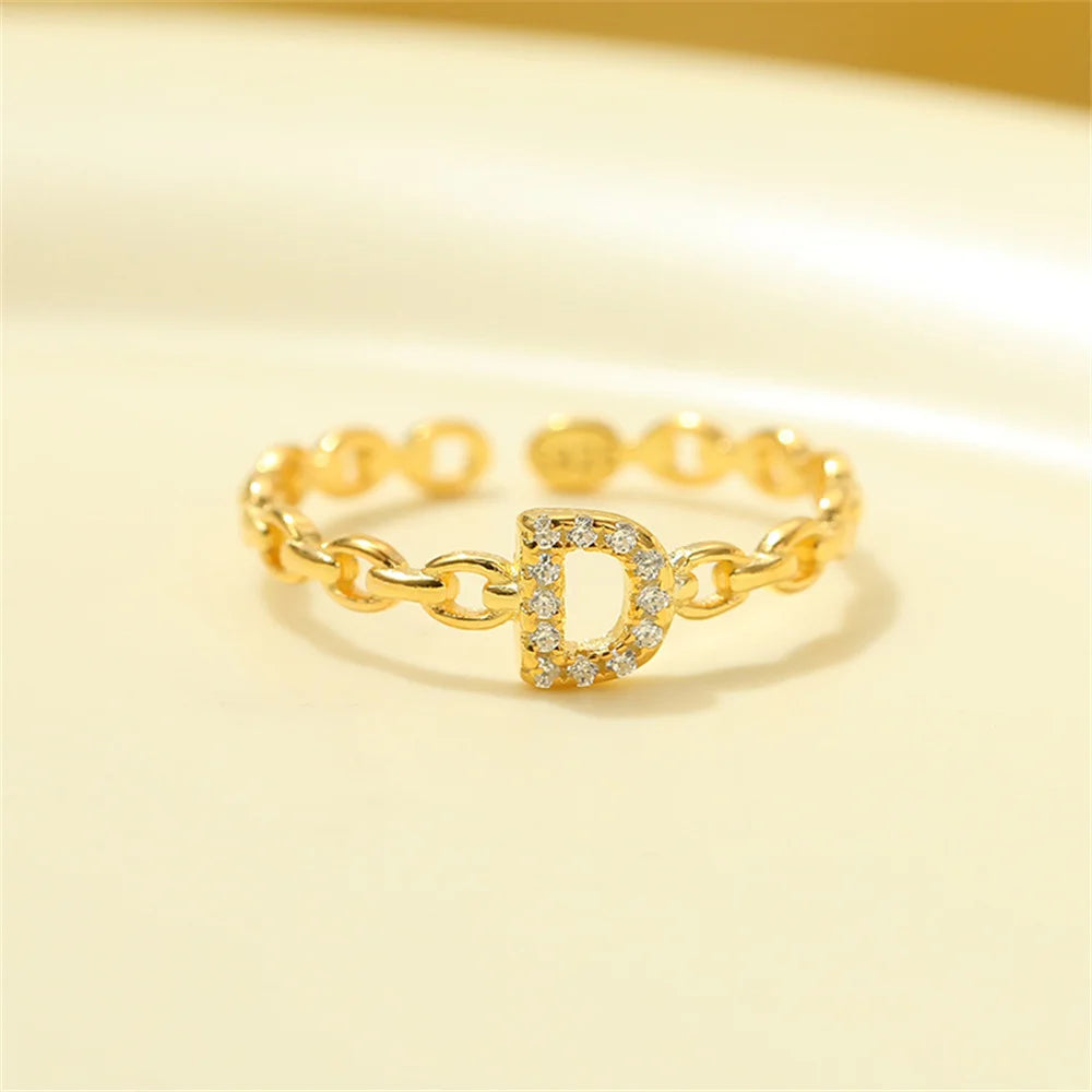 Delicate Initial Diamond Letter Ring