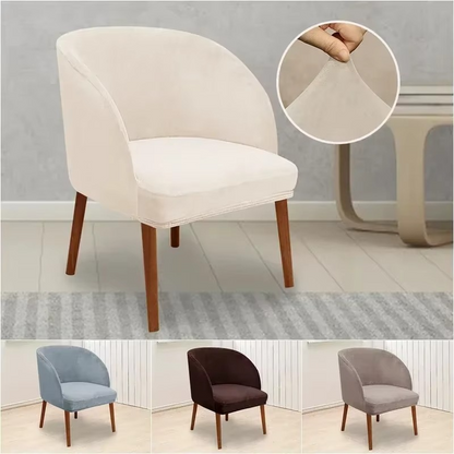 Stretchy Velvet Chair Cover for Round Arm Chairs
