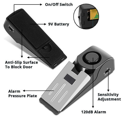 Portable Travel Door Stop Security Alert