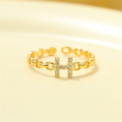 Delicate Initial Diamond Letter Ring