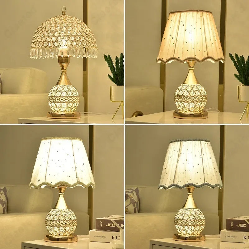 Elegant Soft Glow Table Lamp with Crystal Base - Cofik