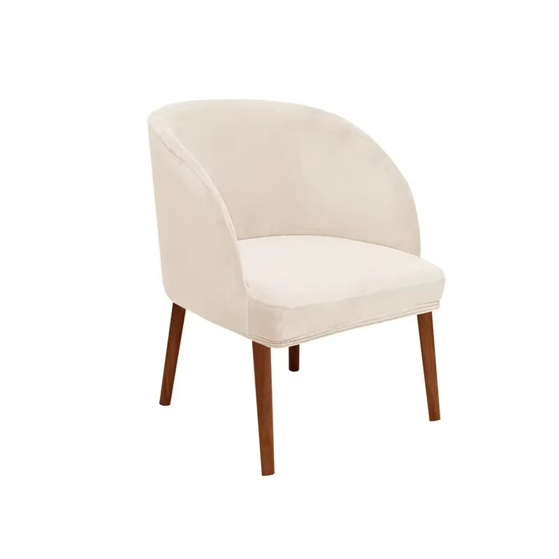 Stretchy Velvet Chair Cover for Round Arm Chairs