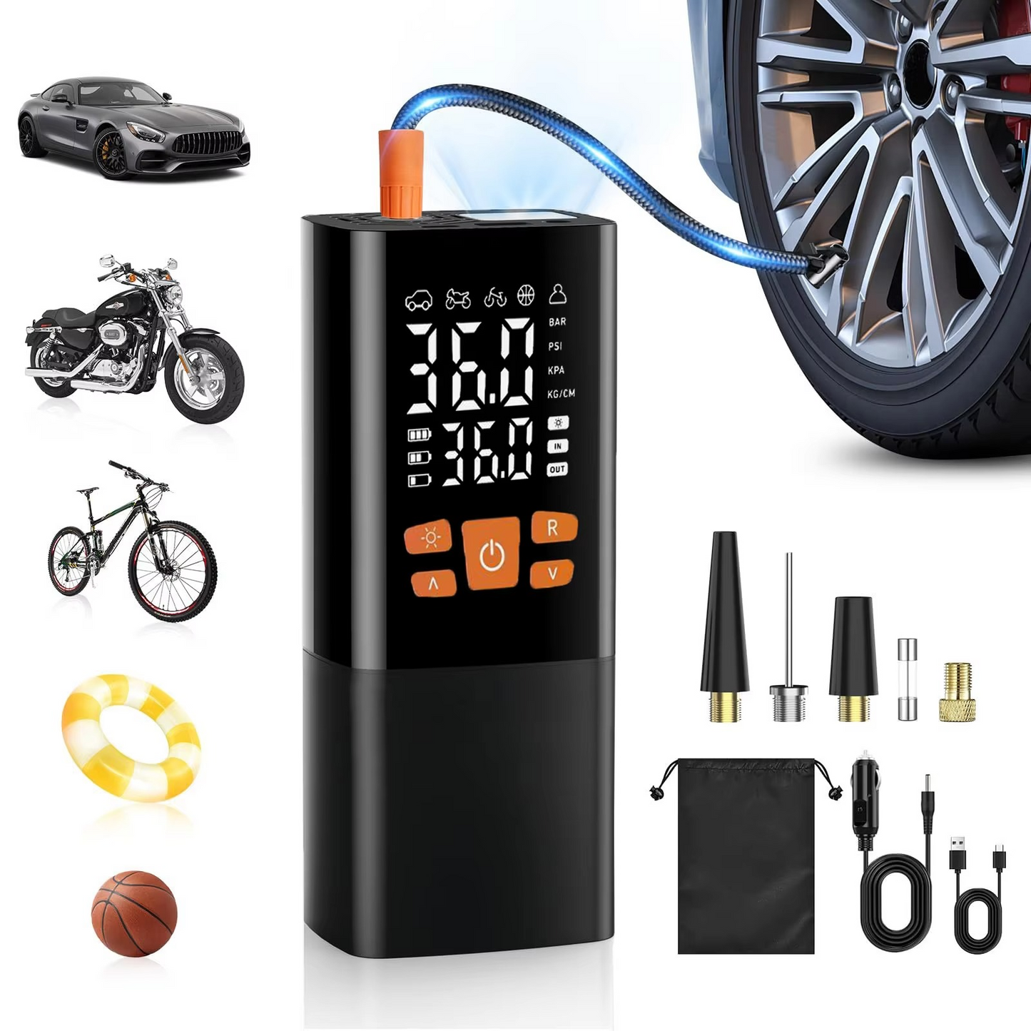 Compact Rechargeable Tire Air Compressor Pump - Cofik