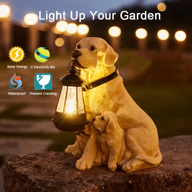 Outdoor Garden Solar Dog Figure Lamp