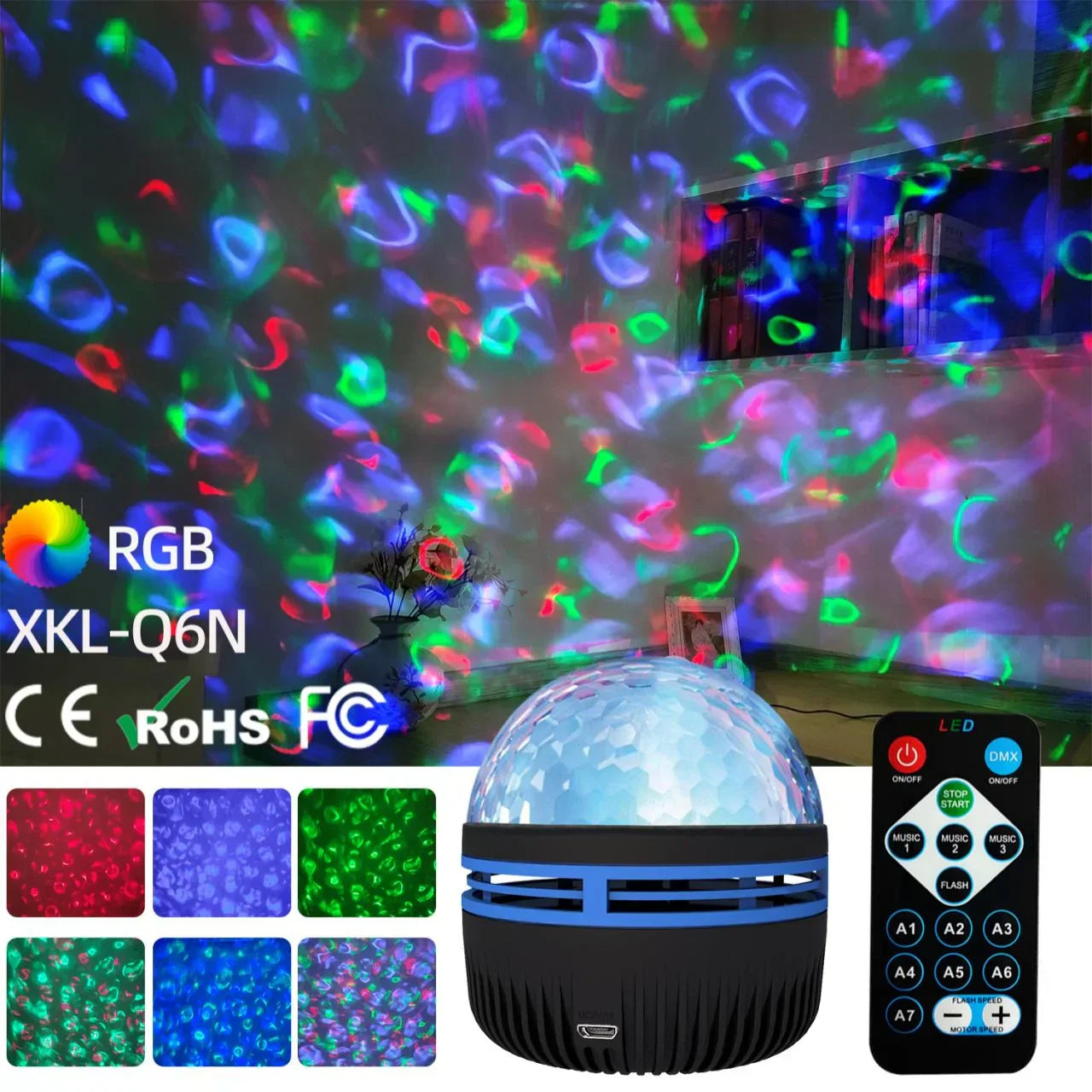 Colorful USB Star Night Light Projector