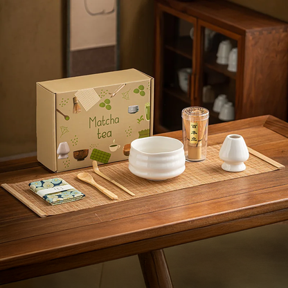 Green Tea 7-Piece Bamboo Ceramic Matcha Gift Set