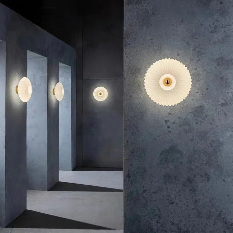 Sleek Glass LED Wall Light - Wave Pattern