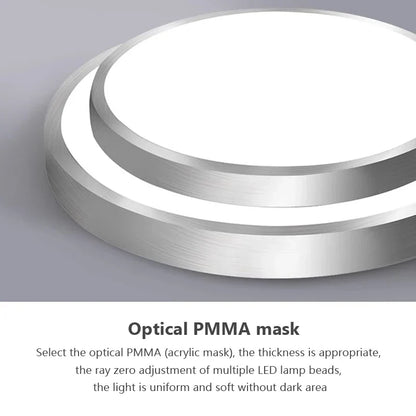 Stylish LED Ceiling Lamp - Round Aluminium Remote Control Light