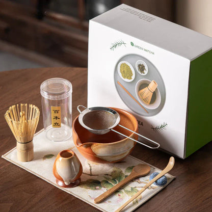 Traditional Green Tea Set Ceramic Bamboo Style