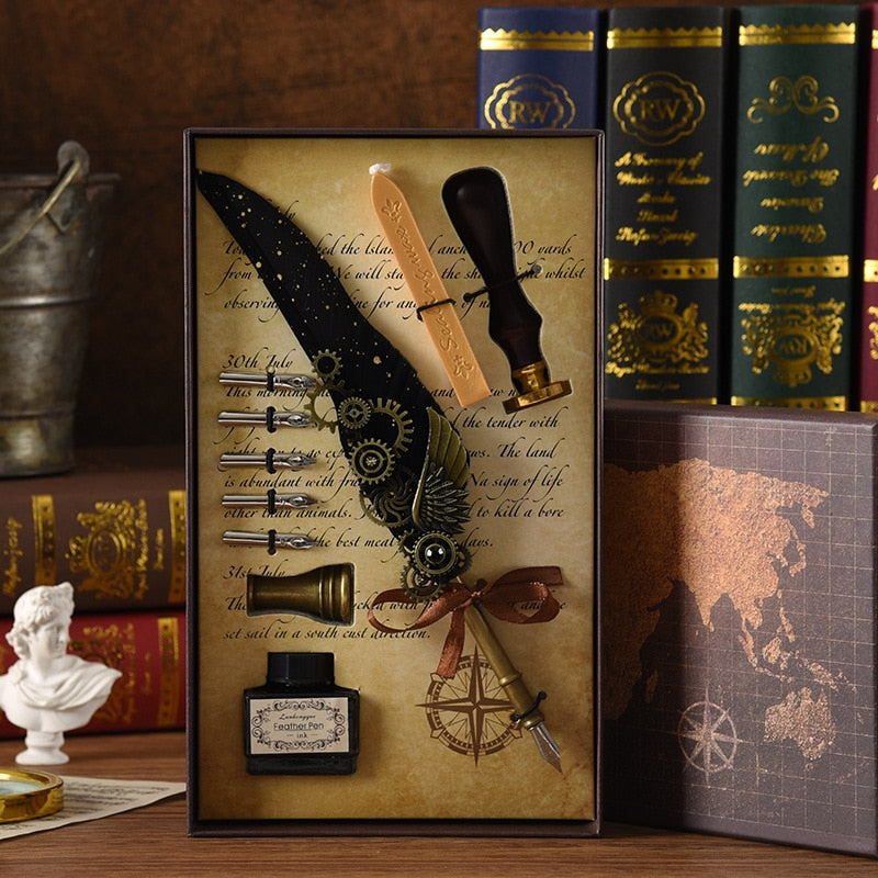 Stylish Phoenix Feather Artist Calligraphy Pen Set