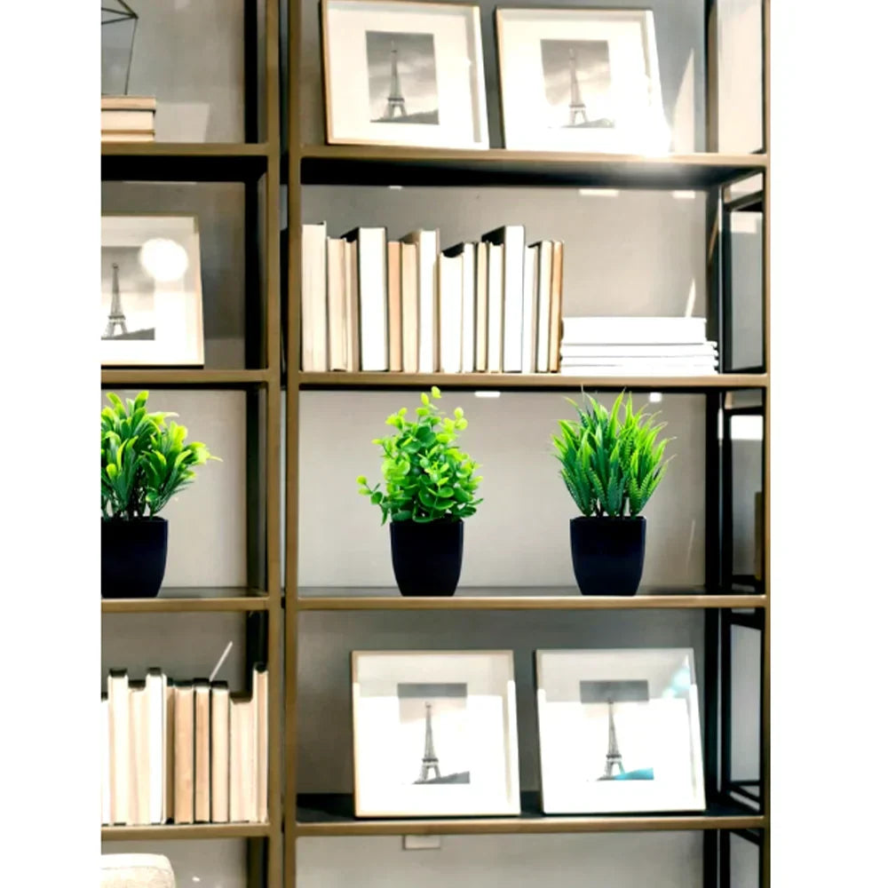 Small Fake Eucalyptus Plant in Black Pot
