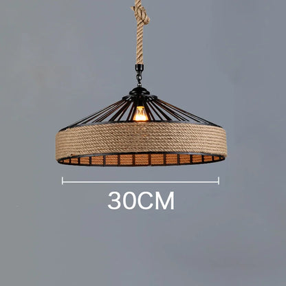 Rustic Hemp Pendant Light Fixture - Cofik