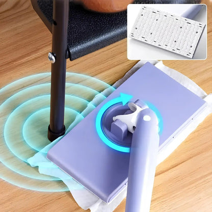 Large Flat Mop with 4 Reusable Cleaning Pads