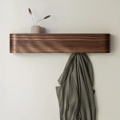 Space Saving Wall Mounted Coat Rack with Shelf and Hooks