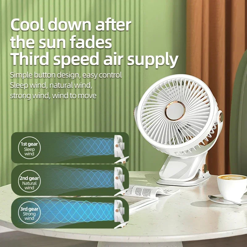 Portable Battery Powered Clip Fan