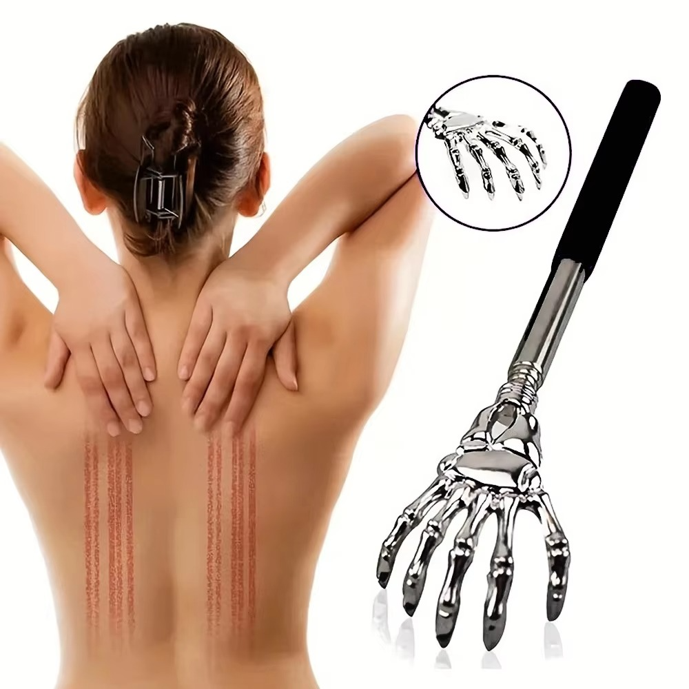 Metal Extendable Back Scratcher and Pet Massager Tool