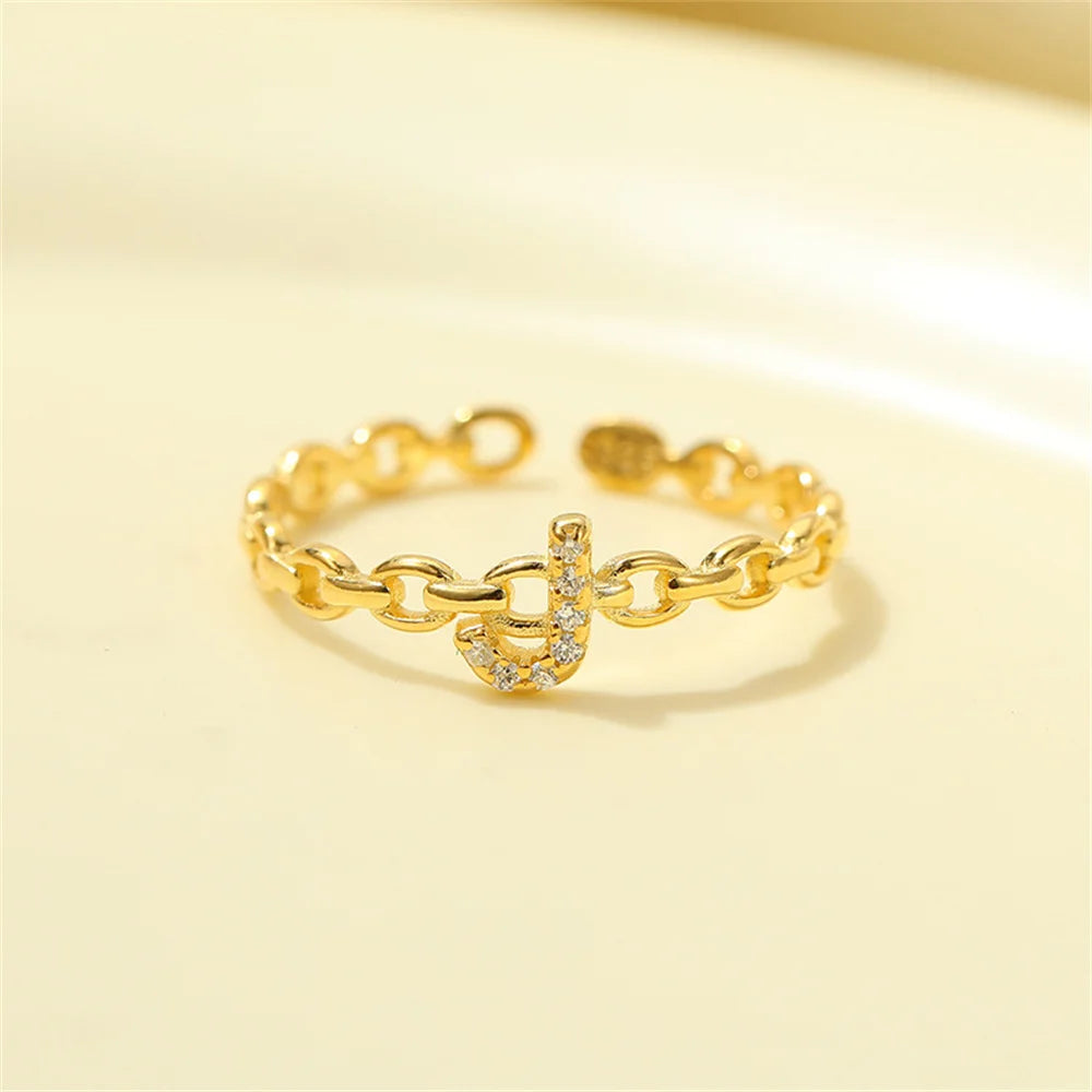 Delicate Initial Diamond Letter Ring