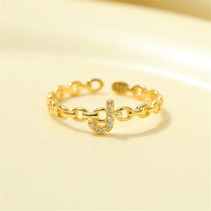 Delicate Initial Diamond Letter Ring