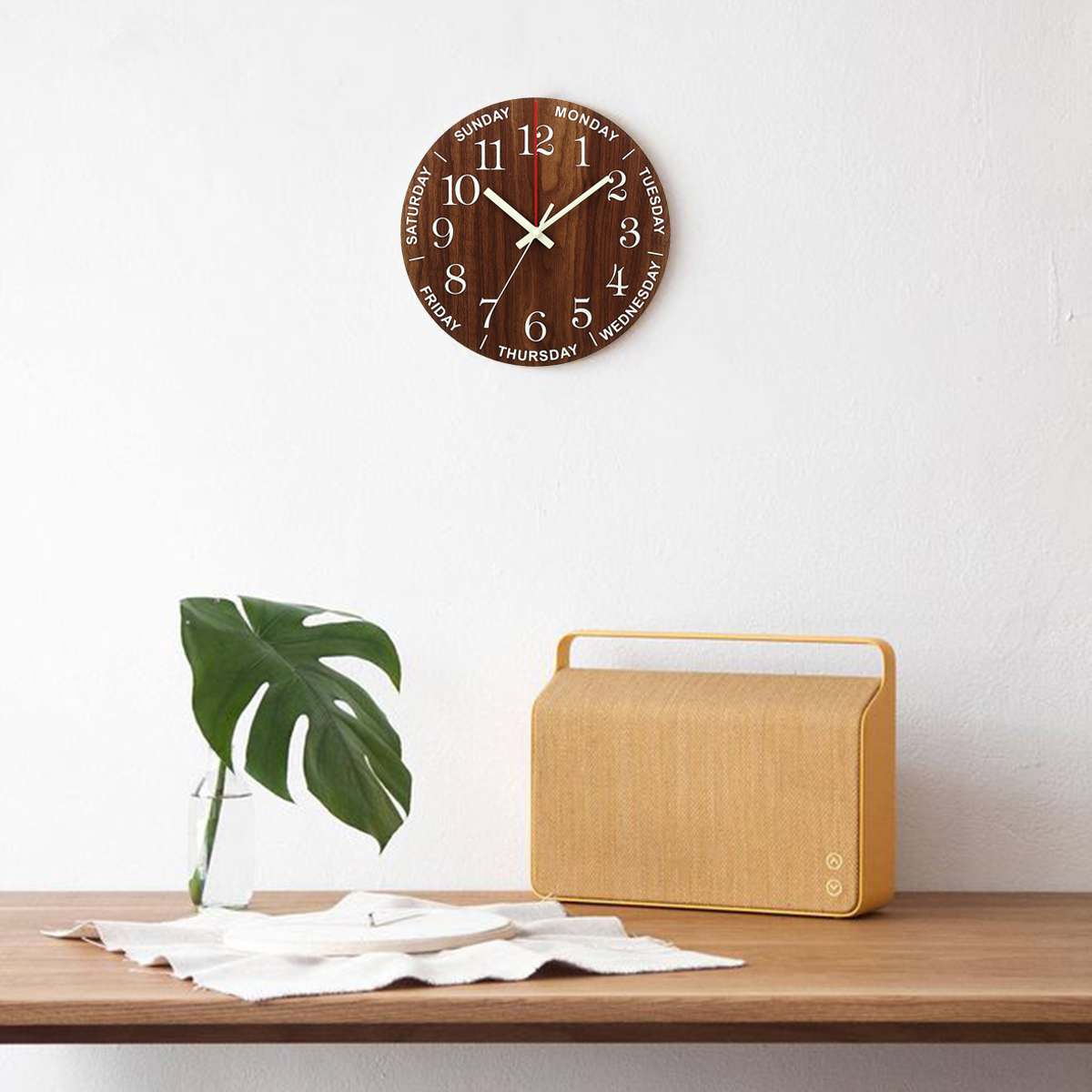 Quiet Wooden LED Wall Clock
