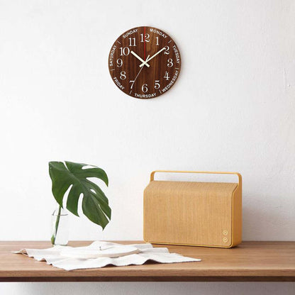 Quiet Wooden LED Wall Clock