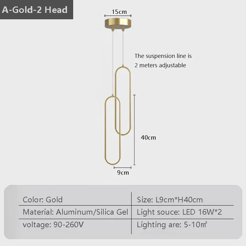 Elegant Black Gold Pendant Ceiling Light