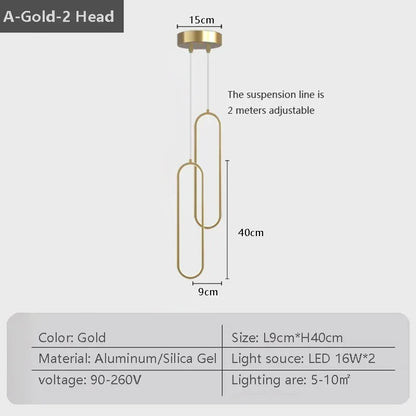 Elegant Black Gold Pendant Ceiling Light