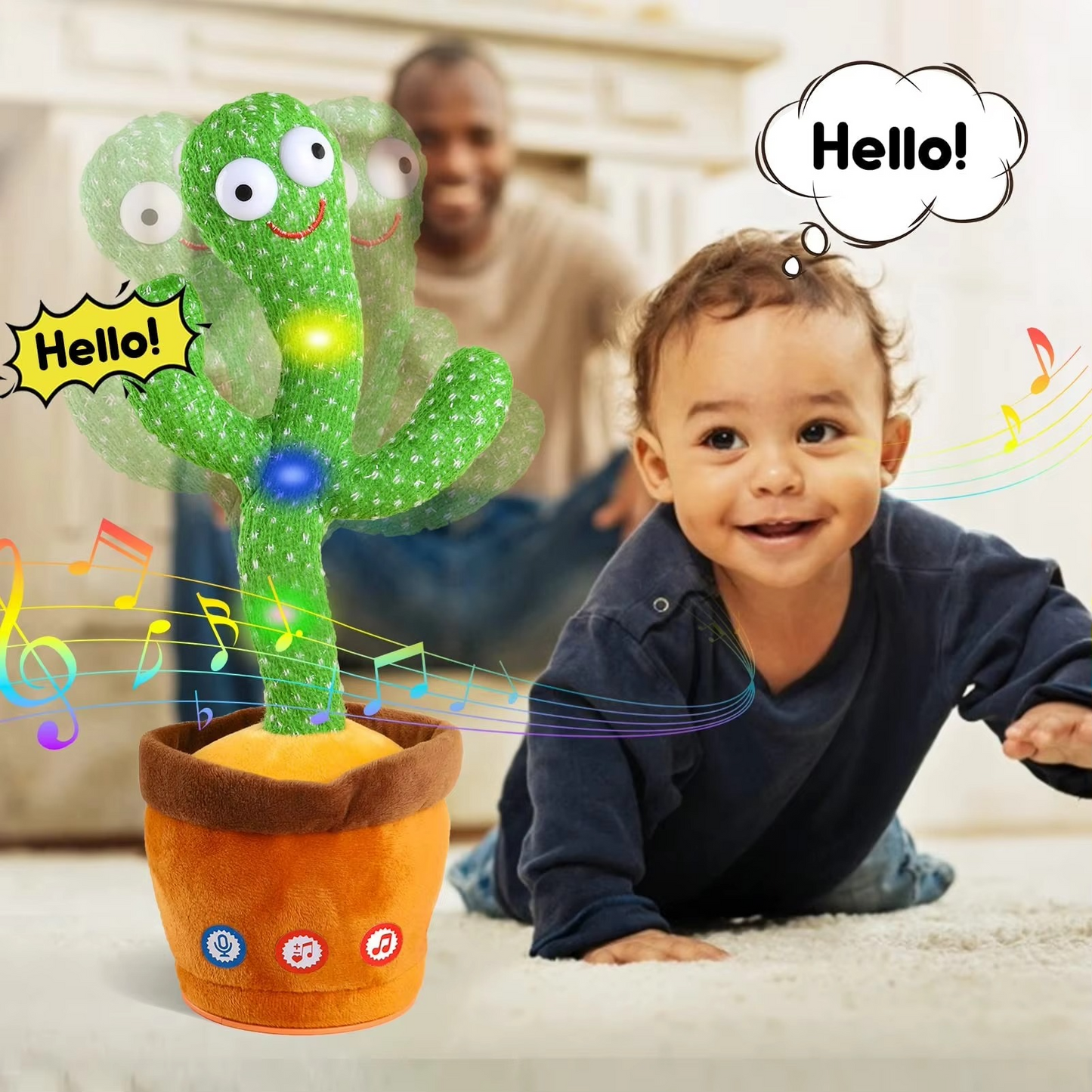 Fun Musical Dancing Cactus Soft Toy with 120 Songs