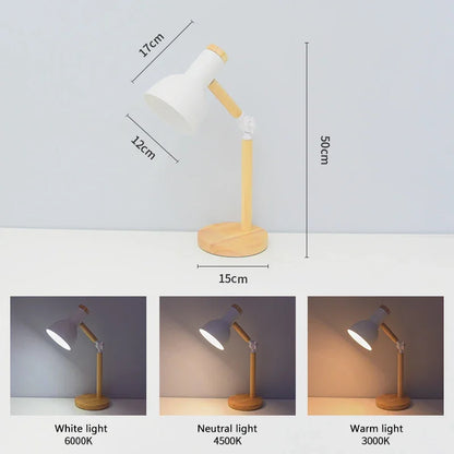 Unique Wooden Mushroom Table Lamp
