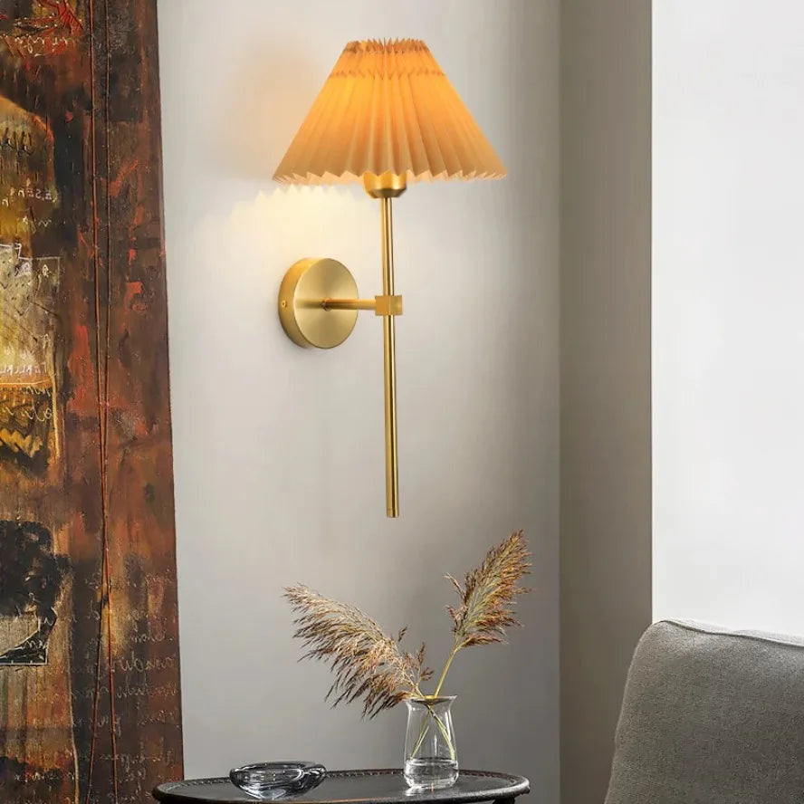 Classic LED Wall Light with Fabric Shade