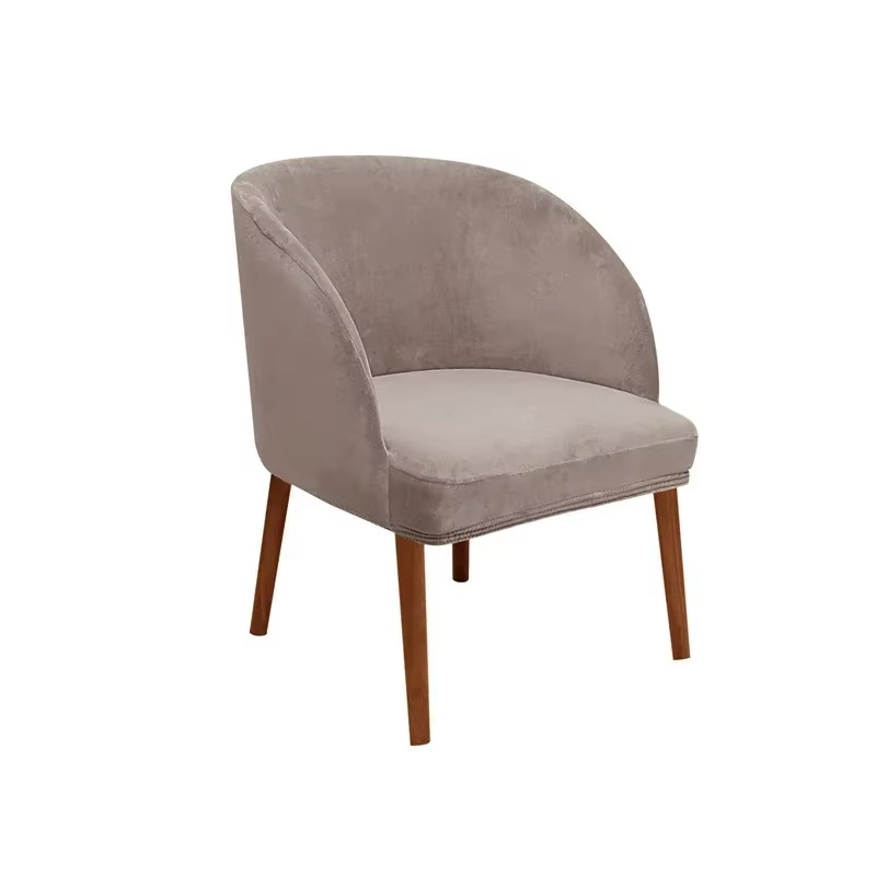 Stretchy Velvet Chair Cover for Round Arm Chairs
