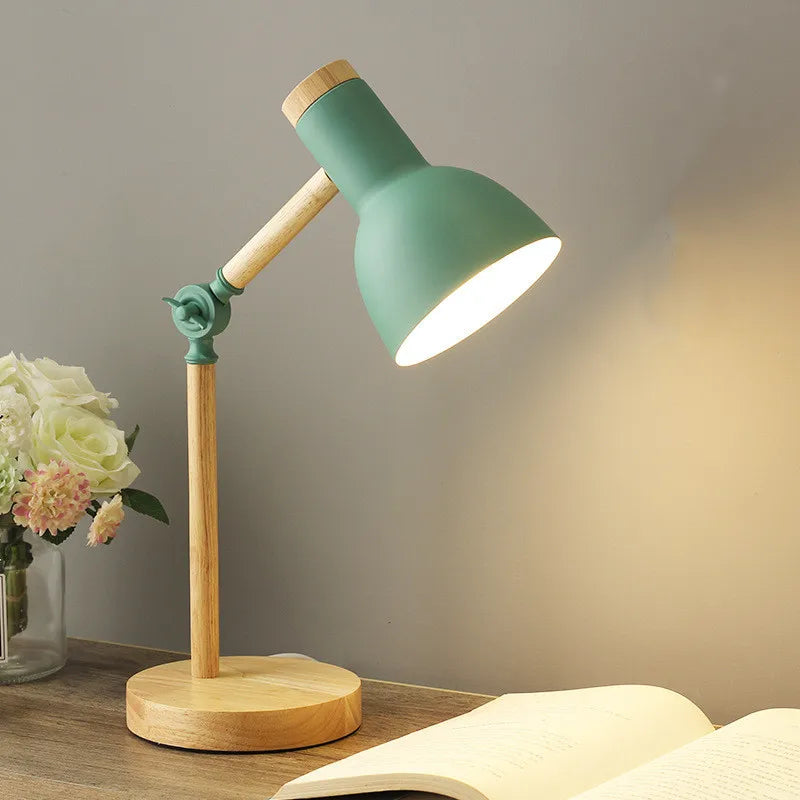 Minimalist Wooden Desk Lamp with Adjustable Arm - Cofik