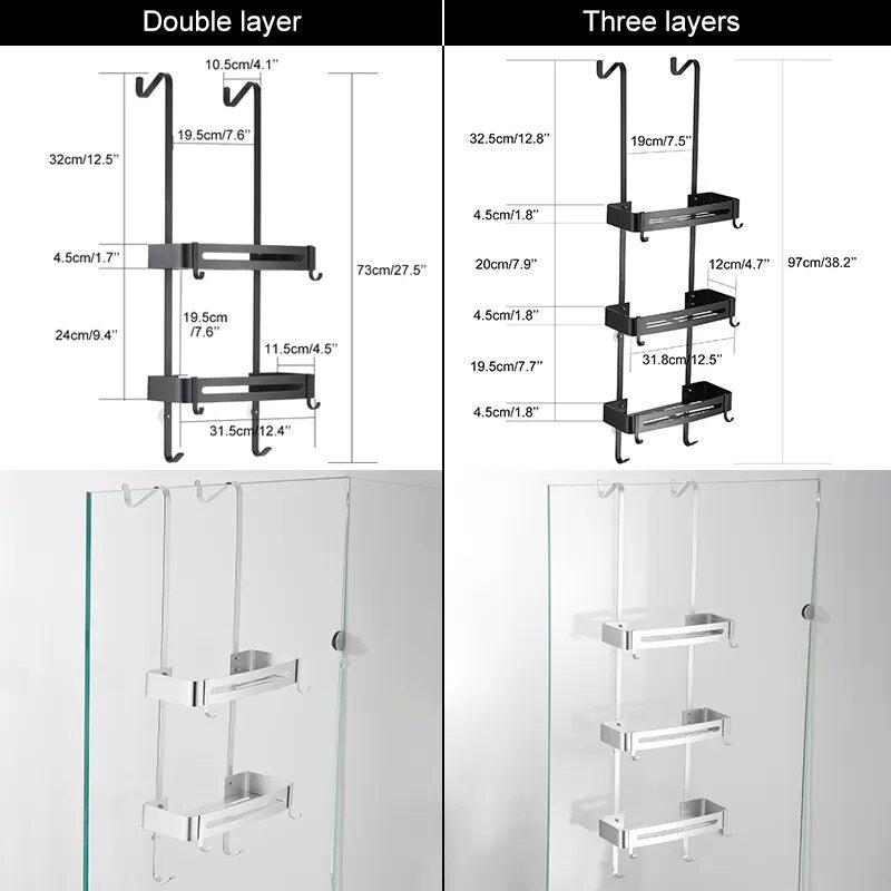 Easy Install Shower Storage Double Tier Shelf