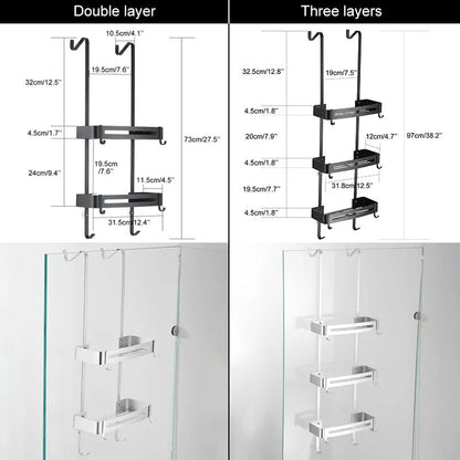 Easy Install Shower Storage Double Tier Shelf
