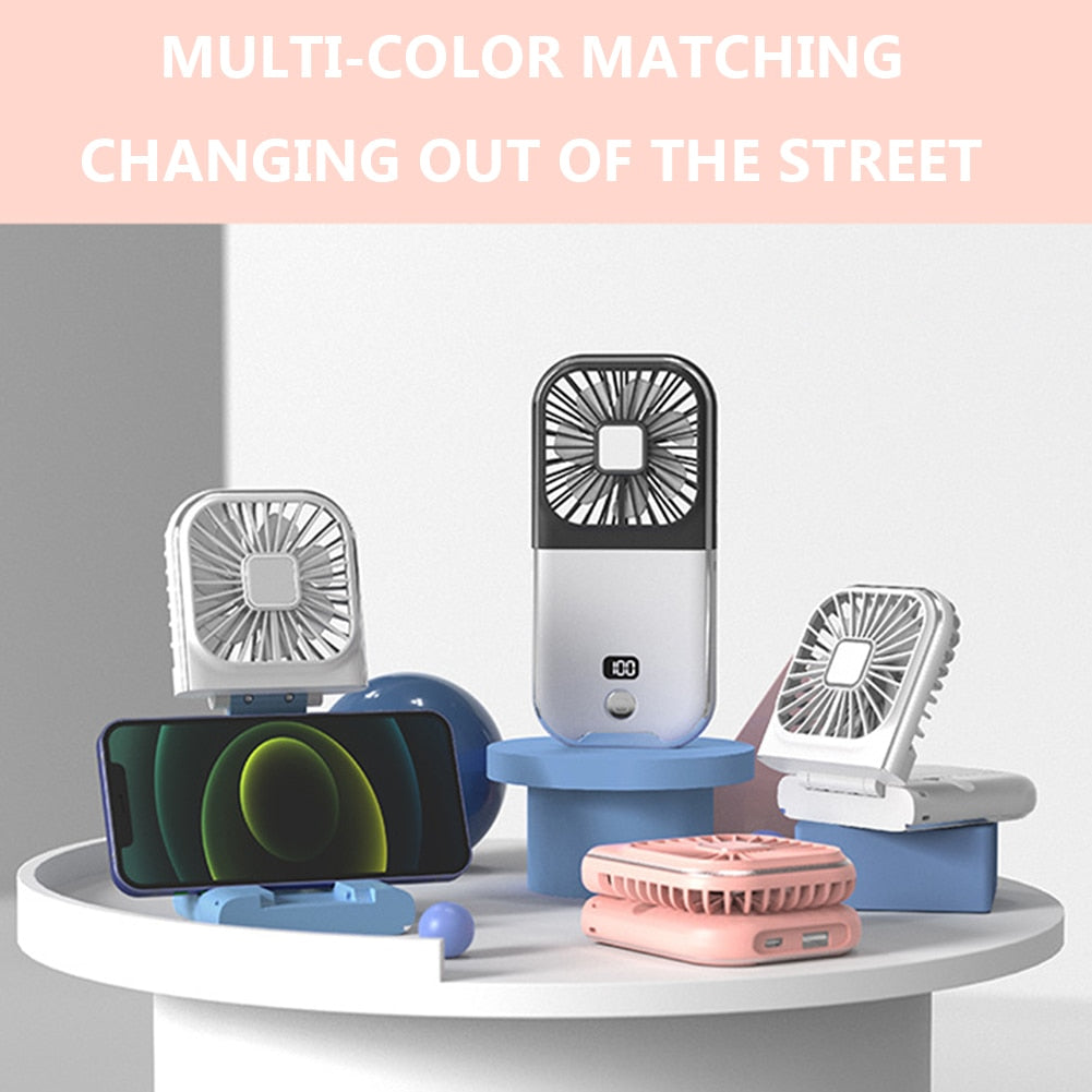 Compact Rechargeable Phone Cooling Fan Stand