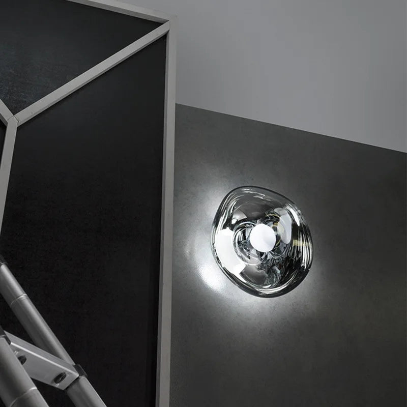Contemporary Melted Glass Wall Light in Nordic Design