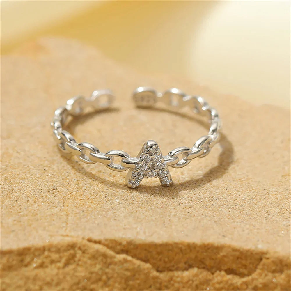 Delicate Initial Diamond Letter Ring