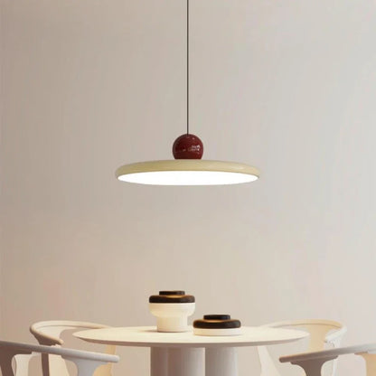 Contemporary White Disc Pendant Lamp