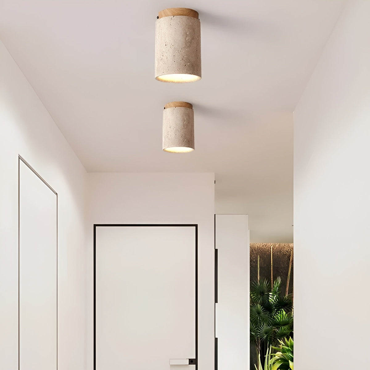 Elegant Natural Stone LED Ceiling Light