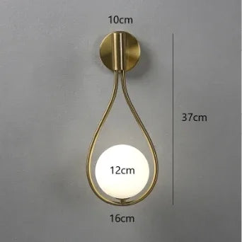 Sleek Metal Glass Globe Wall Light