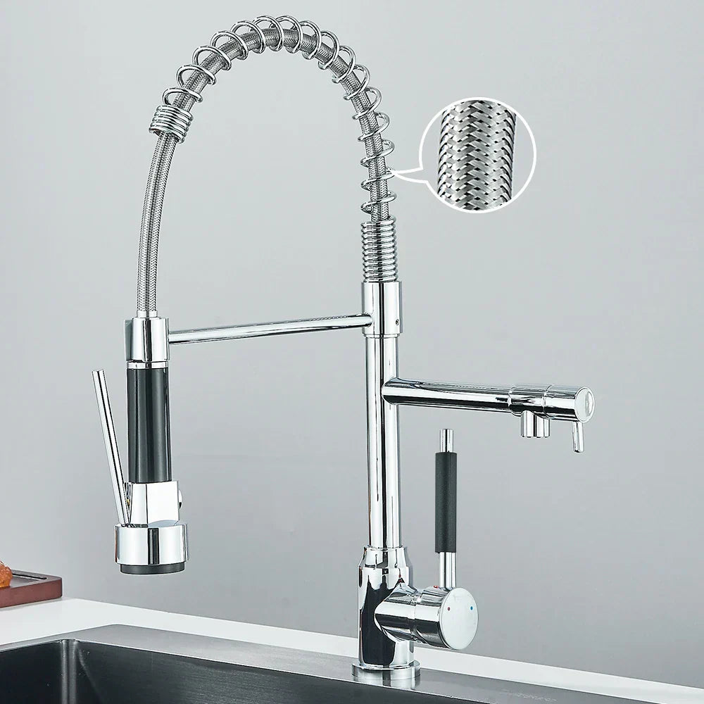 Easy Install Dual Spout Kitchen Faucet