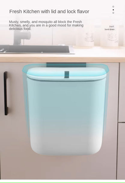 Space-Saving Kitchen Trash Can - Rotating Lid