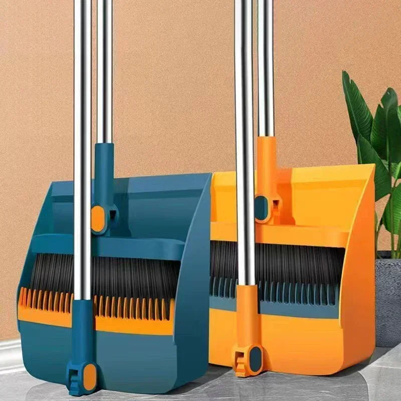 Compact Veegbezem en Schop Set met Borstel en Opbergruimte