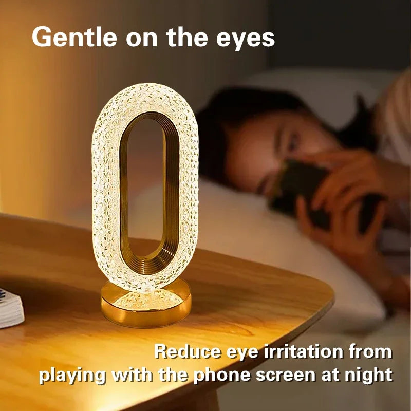 Elegant Glass USB Rechargeable Desk Lamp