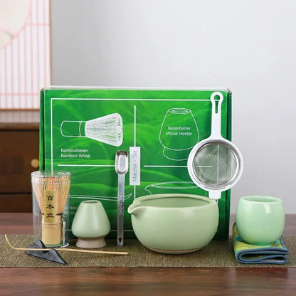 Deluxe Green Tea Set 10-Piece Stainless Steel Tools