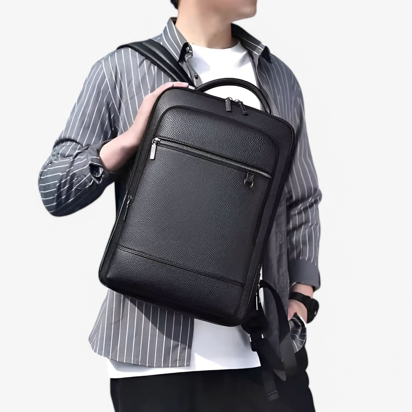 Premium Leather Backpack for Work and Travel