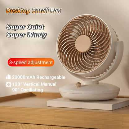 Portable USB Table Fan with 3 Speed Settings