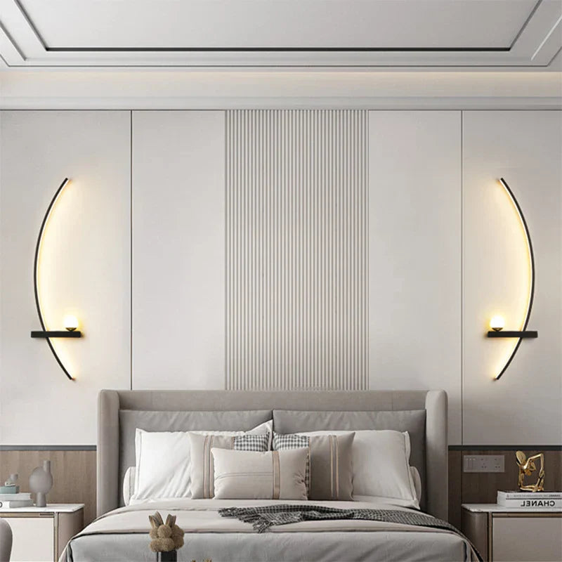 Slim LED Black Gold Wall Light
