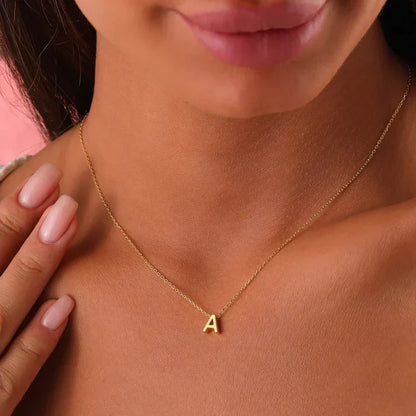 Delicate Simple Initial Pendant Necklace - Cofik