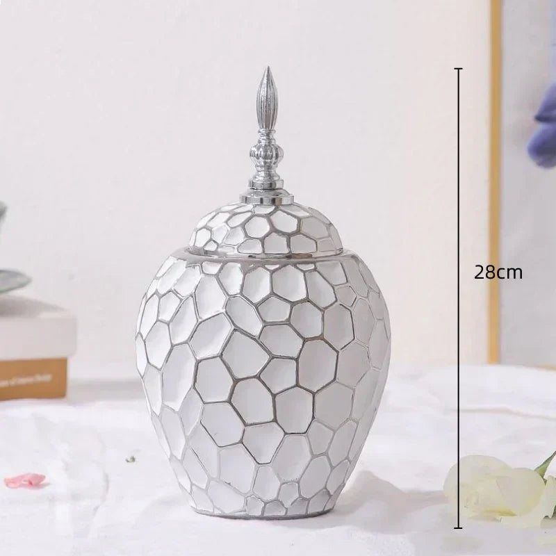 Luxury Gold Accented Ceramic Vase