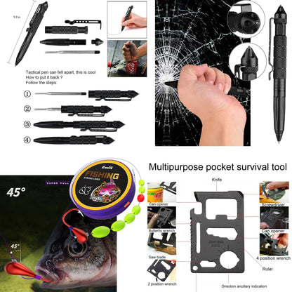 Ultimate 24-Piece Survival Kit for Camping & Emergency